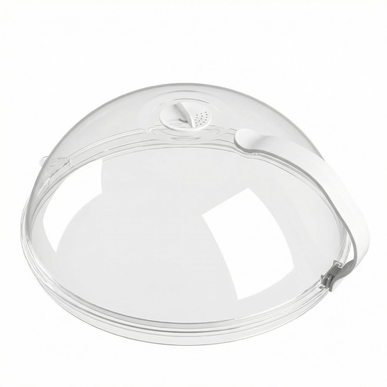 Genérico Tapa para Horno microondas, Media Tapa de plástico acrílico, Forma de Cuenco Curvado con asa, 26 cm de diámetro, válvula de Vapor Ajustable, Apta para microondas