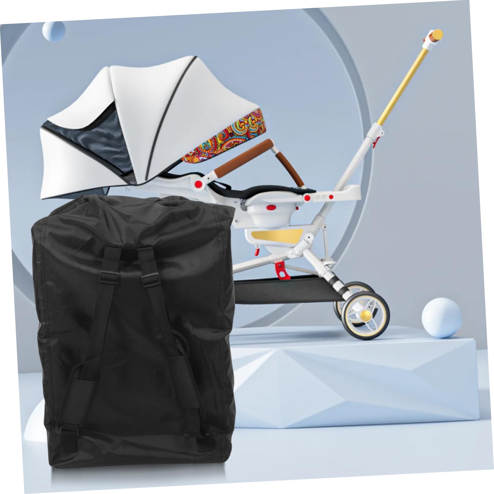 Kinderwagen Reisetasche Rucksack aus Oxford Stoff mit Großem Fassungsvermögen und Mehreren Fächern für Flugreisen und Zugfahrten Geeignet