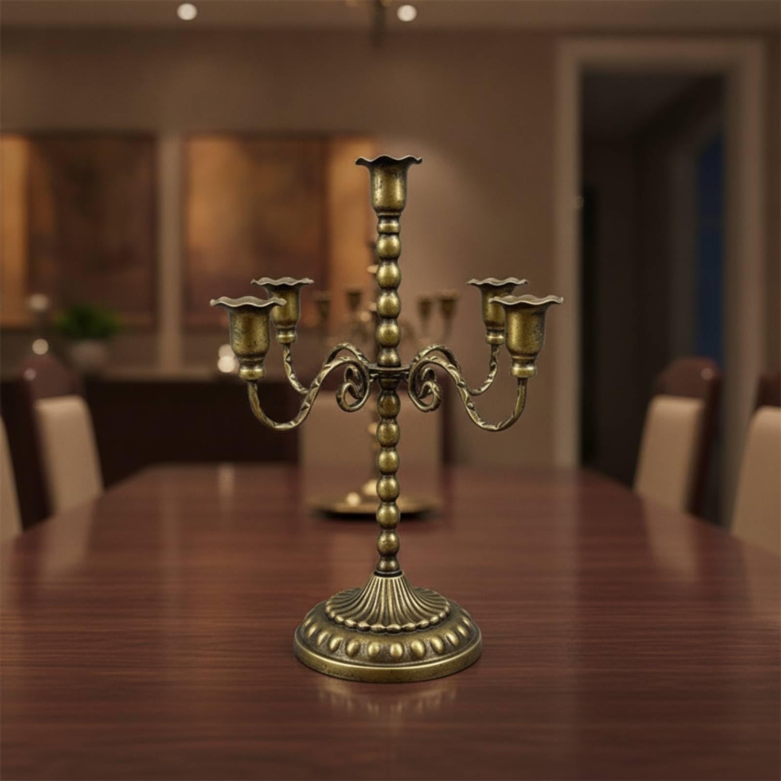 Portacandele in Metallo con E Ornamentali per Mensola E Tavolo Decorazione Classica, style to 1
