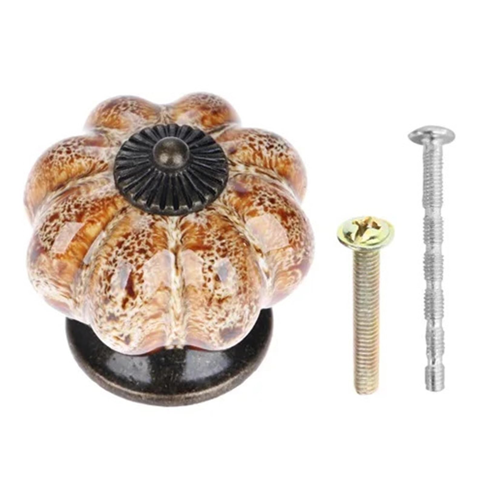 WLIHDB 5Pairs Antique Pumpkin Ceramic Door Knob for Cabinets Cupboard Dresser Drawers Kitchen Furniture Handles Pulls for Chest of Drawer(Color1)