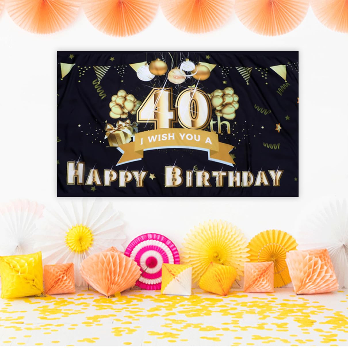 PRETYZOOM 3pezzi Banner Per Festa Di Compleanno Striscione Decorativo Per Photo Booth e Porta Anni