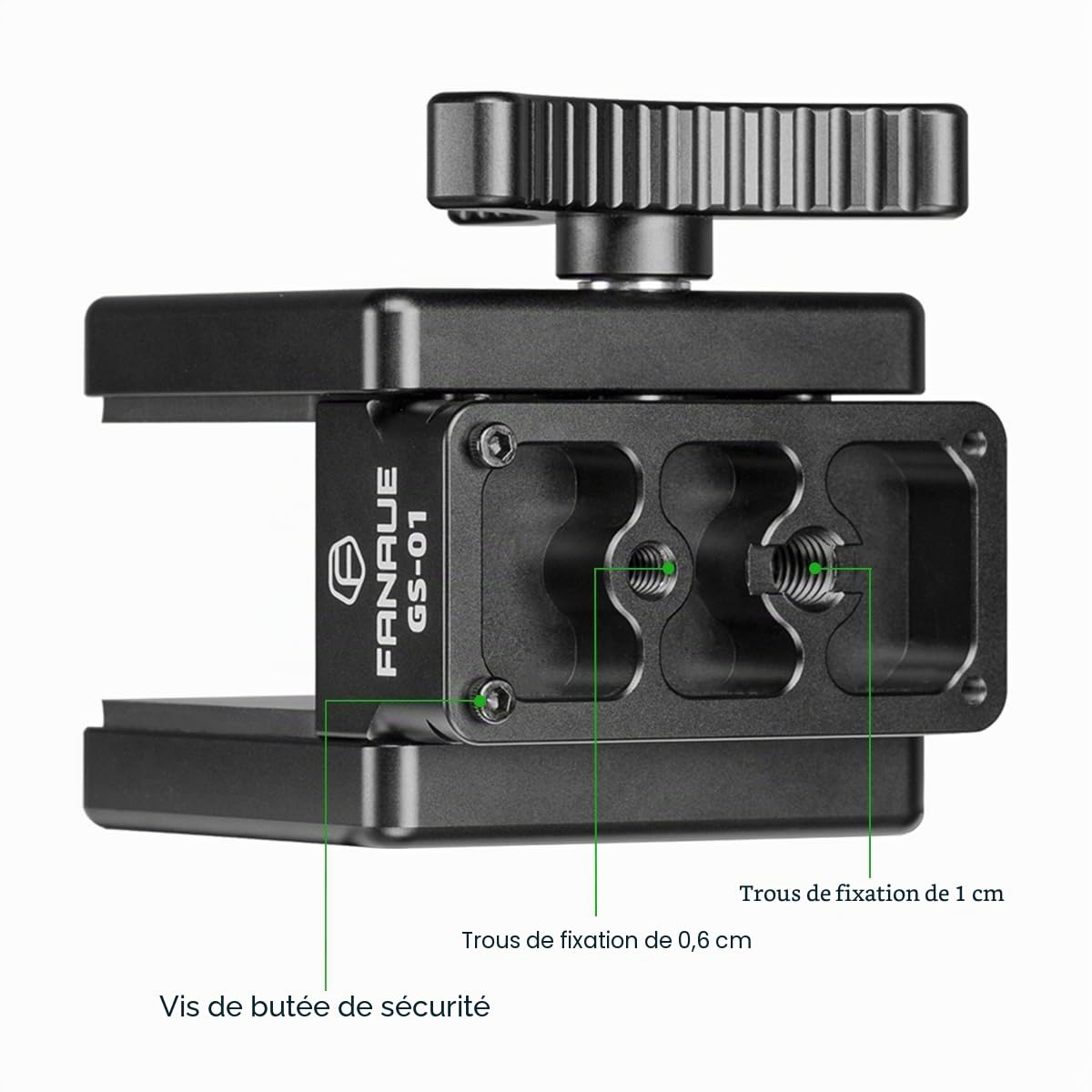 FANAUE Arca Swiss Support de fusil Pince pour trépied de chasse avec plaque à dégagement rapide, trépied de tir, rotule avec précision accrue et adaptateur de chasse et de tir