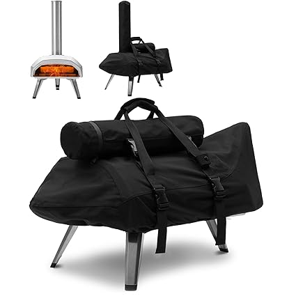 NOELIFE Carry Cover for Ooni Karu 12 with Chimney Bag, Waterproof Pizza Oven Cover for Ooni 12 Outdoor Wood Fired and Gas Multi-fuel Pizza Oven Accessories (Cover Only)