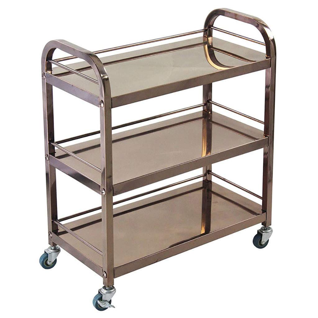 Carrello da cucina a 3 ripiani in acciaio inox, versatile carrello per tè e sala da pranzo, per hotel, ristoranti e casa, soluzione moderna per conservare dolci e conservare oggetti