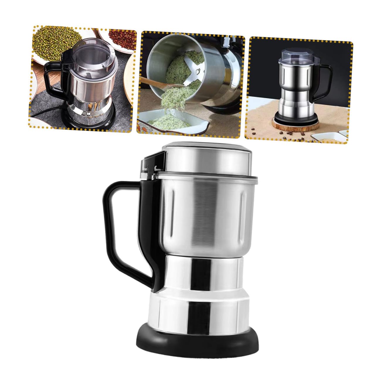 VALICLUD Moulin à Café Électrique Compact Multifonction 220v pour Maison Petit Format Broyage Fin Céréales Portable Usage Domestique