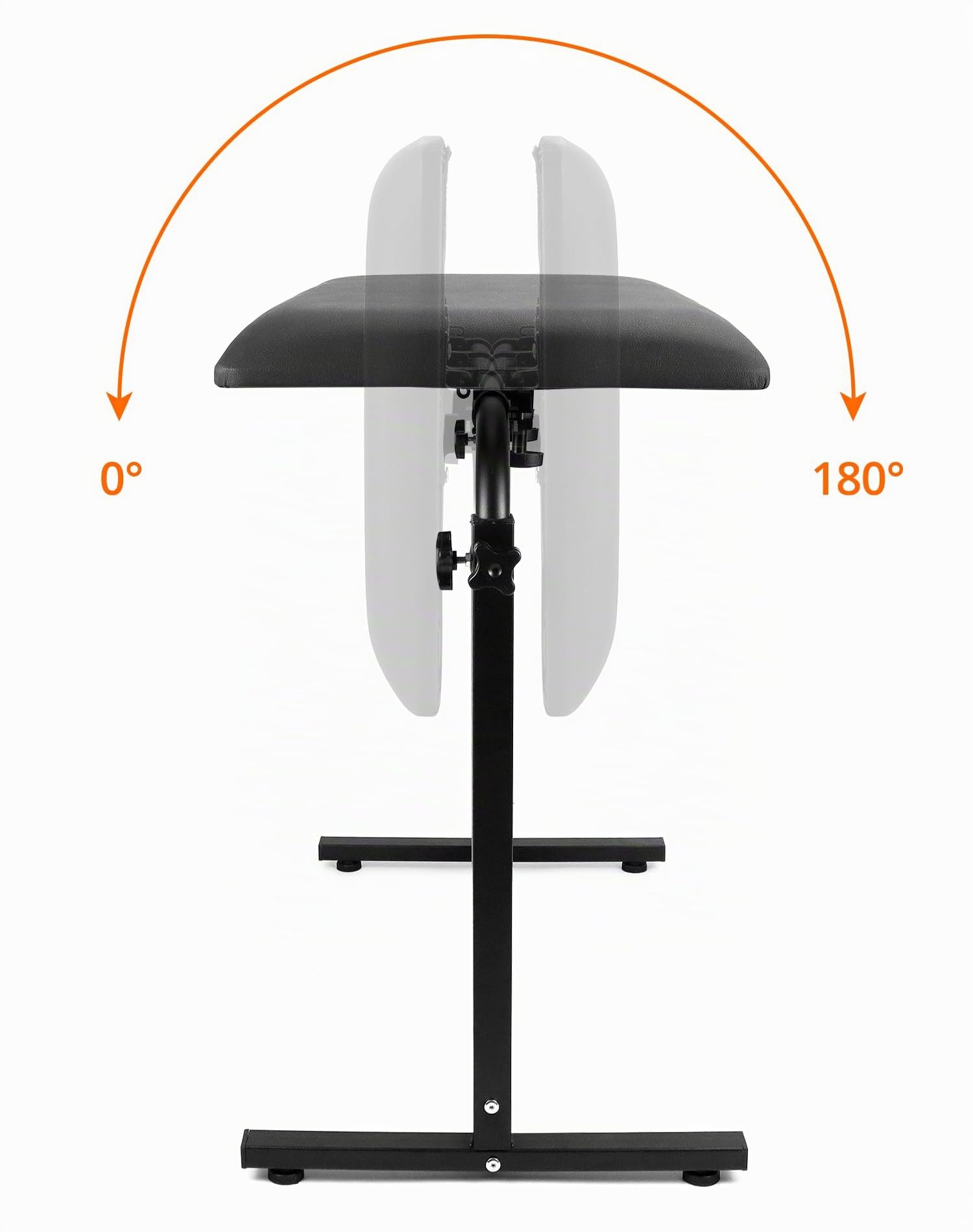QWORK® Soporte para reposabrazos de tatuaje profesional Soporte para reposapiernas con almohadilla de esponja inclinable de 180° Tamaño 73x40x5 cm, altura ajustable 67-100 cm