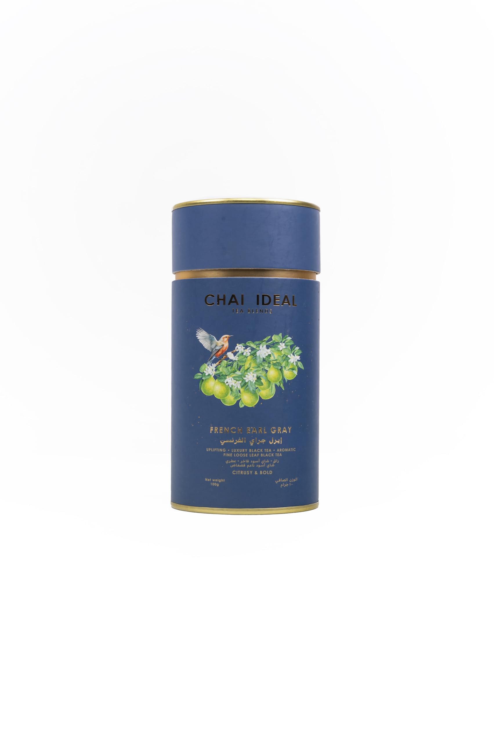 Chai Ideal French Earl Grey Black Tea - Fine Loose Leaf - Assam Black Tea with Natural Bergamot, Aromatic Luxury Blend for Calm Focus, Energy Boost, Anti-Oxidant Rich for Wellness