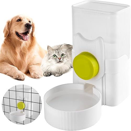 Dispensador automático de agua para mascotas, con sifón automático de capacidad de 1 litro, dispensador de agua colgante para perros y gatos,