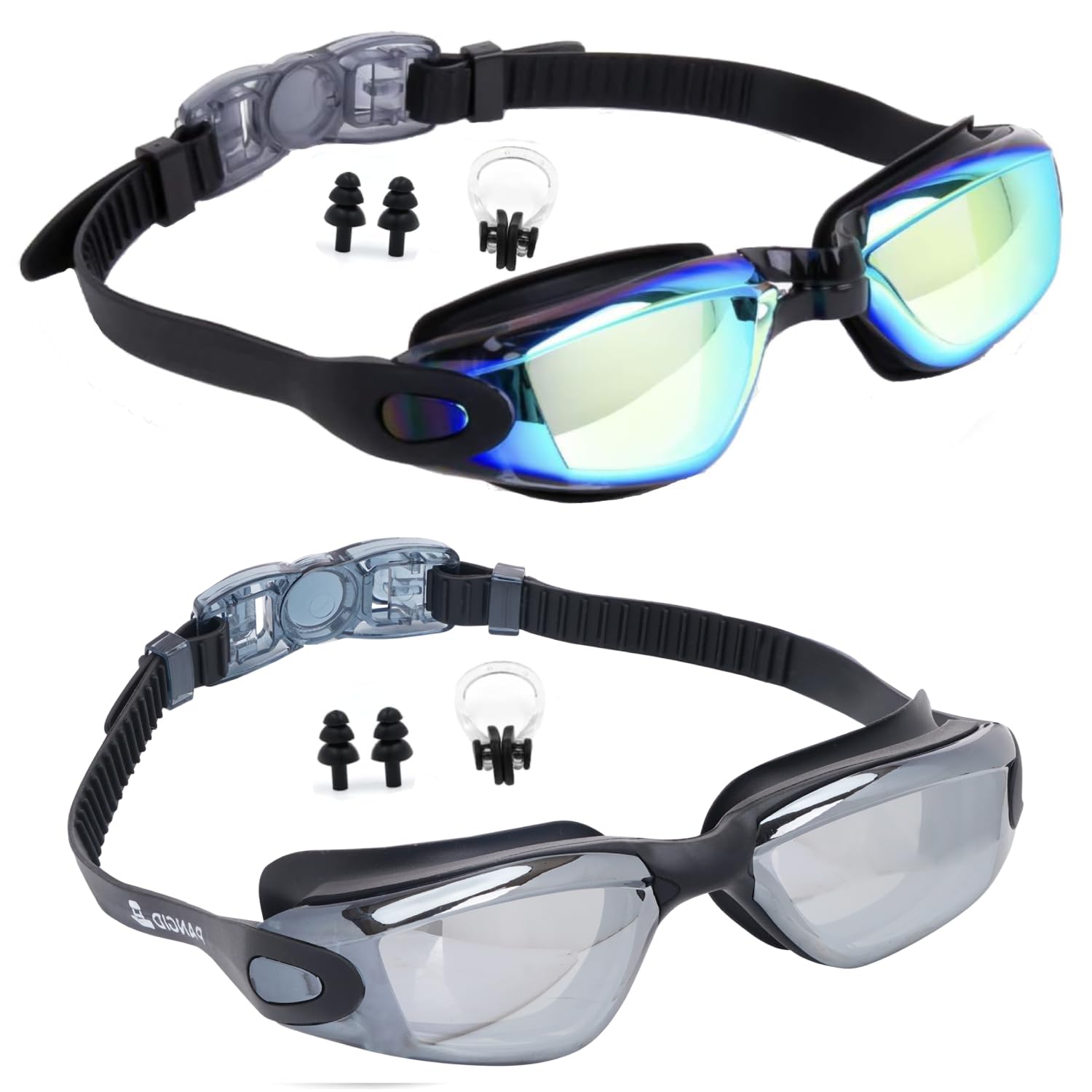 Pangid Swimming Goggles UV Protection Anti-Fog for Men Women Kids with solid Protection Case - Swim Glasses Assured No Leaking with Adjustable Strap (Swimming goggles - Pack of 2 (Blue + Silver)) (B08XNGLM4F) Amazon Price History, Amazon Price Tracker