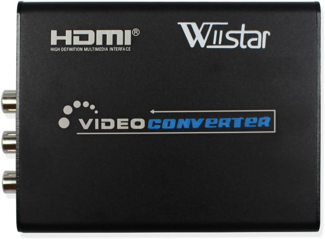 Wiistar HDMI to AV RCA Composite & S-Video R/L Audio Converter HDMI to CVBS Video Converter Support 720P/1080P for DVD PS2 PS3 Xbox HDTV