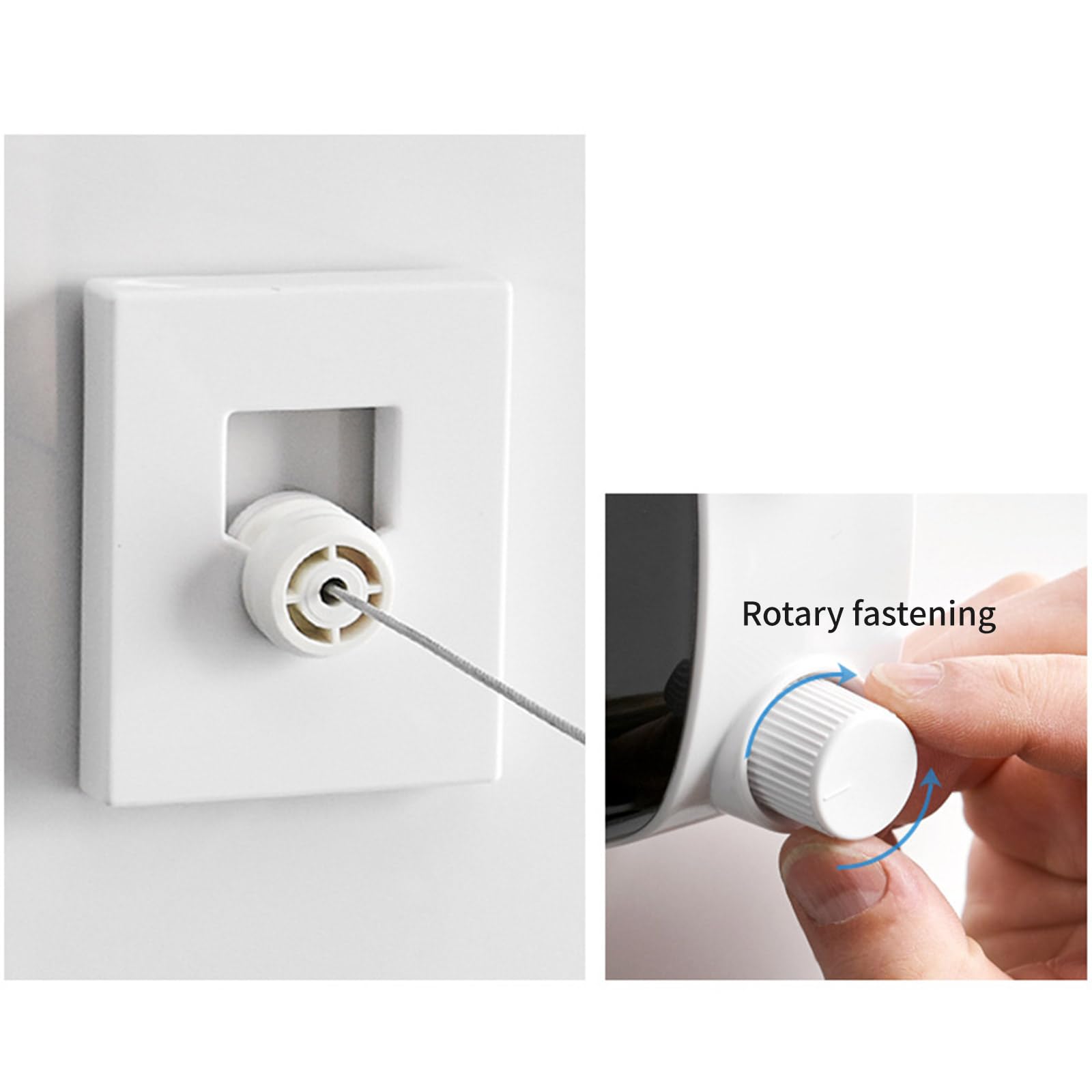 Tendedero ajustable para interiores y exteriores, montado en la pared, retráctil, doble cuerda con cable de acero reforzado, doble cuerda para colgar en la pared