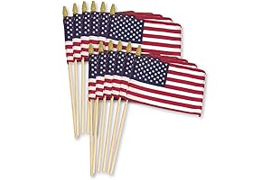 Super Tough 8" x 12" US Stick Flags - 24" Wood Stick...
