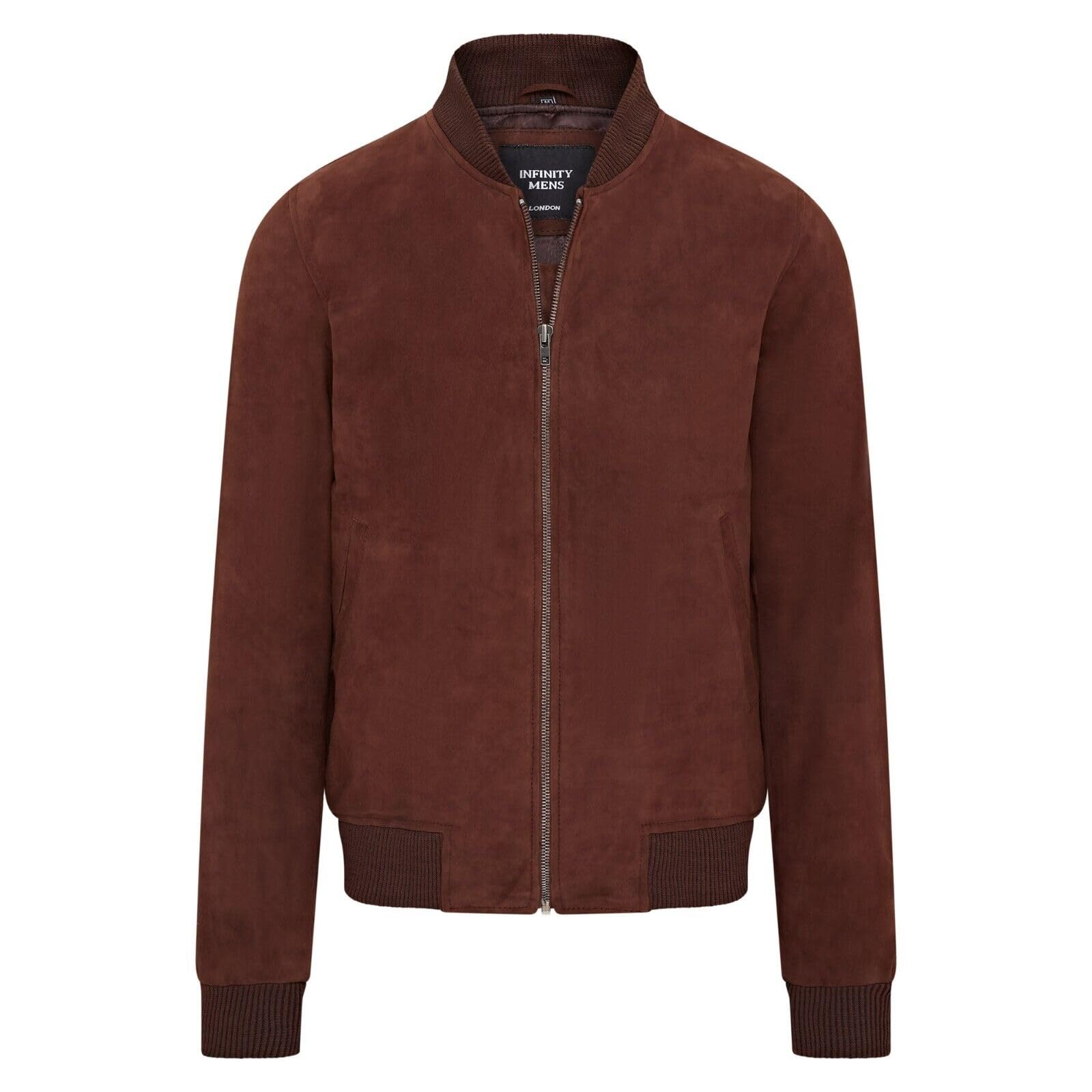 Infinity Leather Men's Brown Suede MA-1 Varsity Bomber Jacket 5XL
