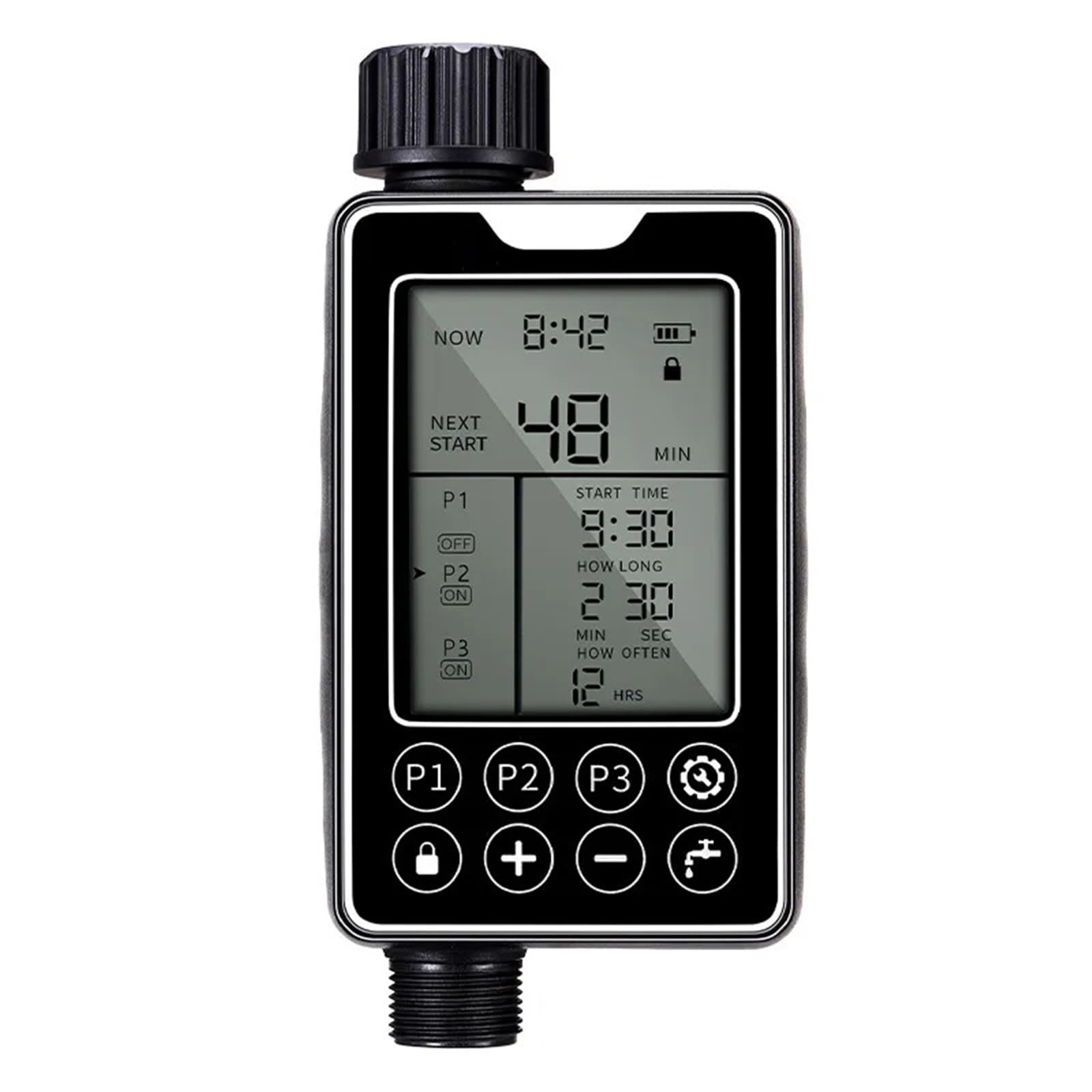 Timer nawadniania, Zegar do podlewania ogrodu na zewnątrz Elektroniczny automatyczny sterownik nawadniania Plastikowa inteligencja Wyświetlacz LCD Sterowanie nawadnianiem zaworu