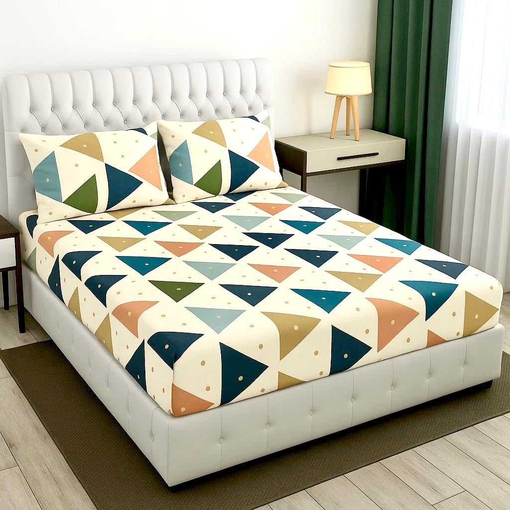 COZY FURNISH Super Soft Brushed Microfiber Cotton Double Bedsheet with 2 Pillow Covers,Bedsheet 90X100(Inches) Pillow Covers 17X27(Inches) Metallic