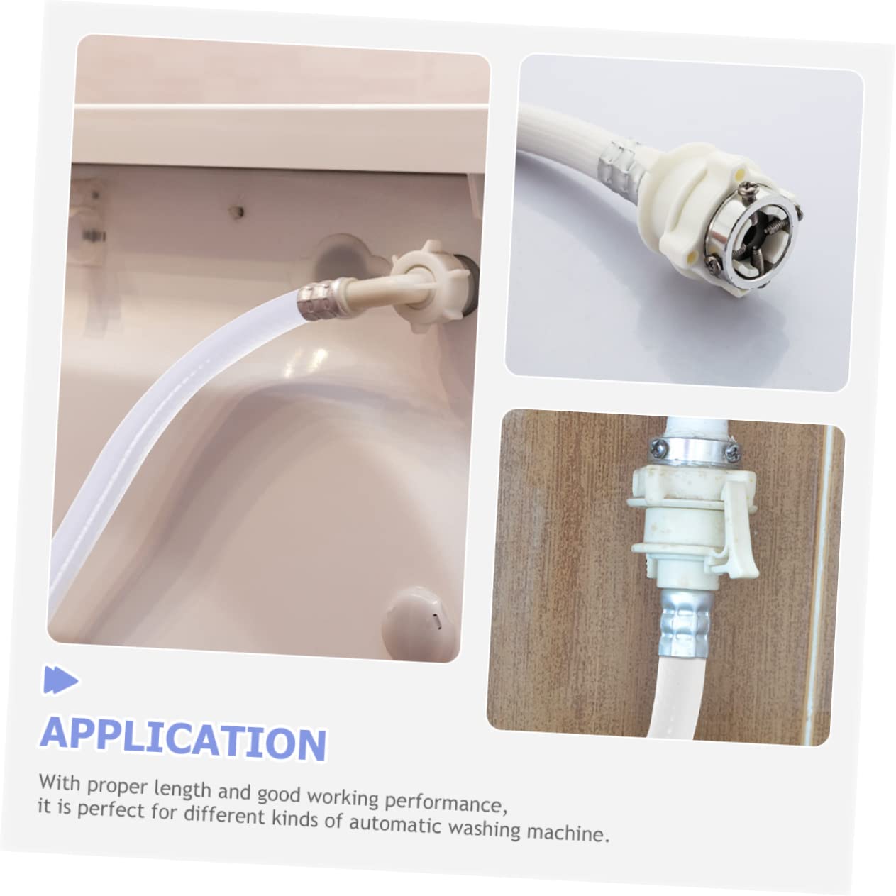 Manguera de Entrada para Lavadora 2m, Juego de 2 Piezas | Pvc Blanco Cabeza de Acero Inoxidable, Unión en Ángulo 90°, Flexible y Gruesa