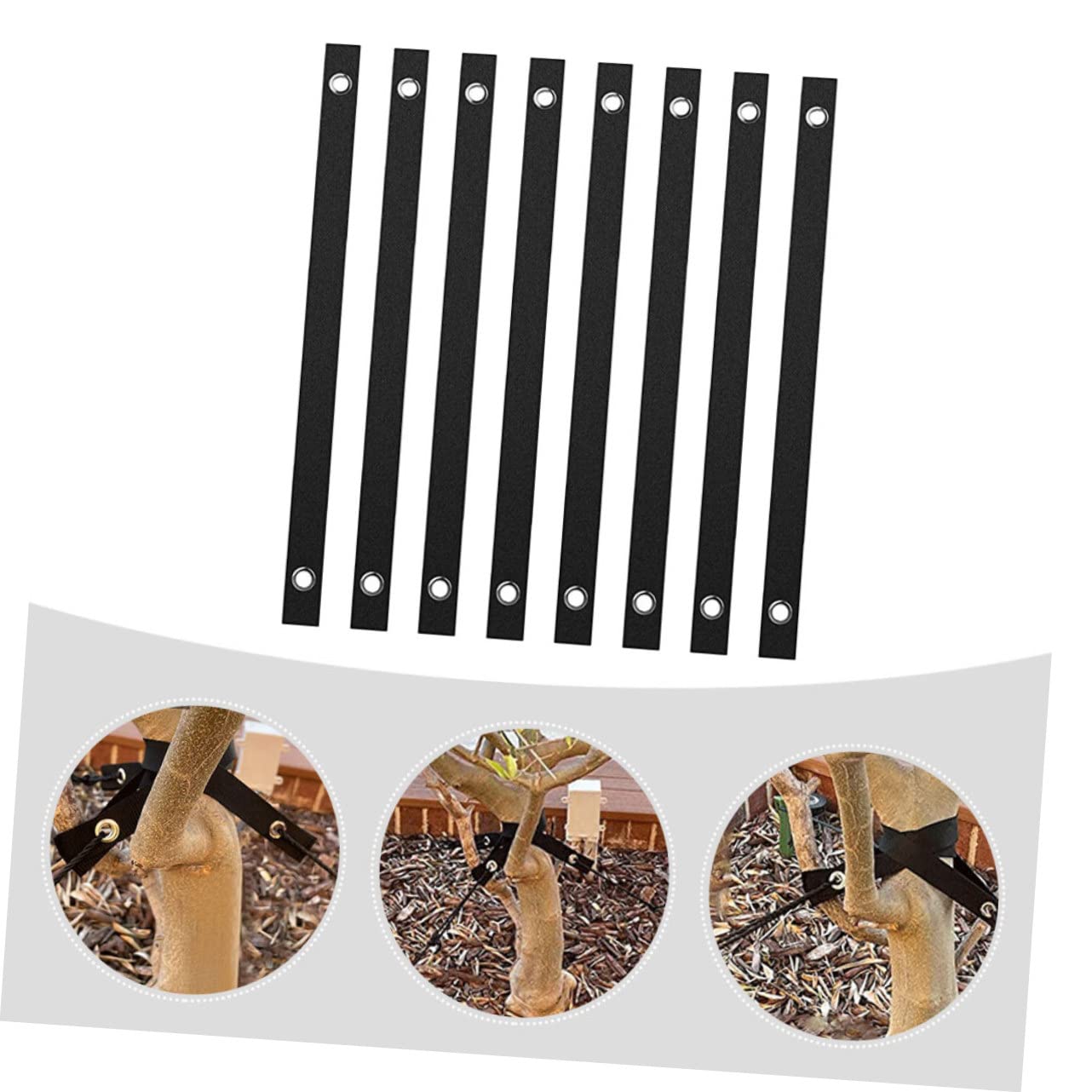 Milisten 5 Sätze Baumriemen Zum Abstecken Baumband Einsatz Anlage Laube Für Baumstützgurt Pflanzenstützgurt Baumstützriemen Baumstützband Baumstütze Baumhaltegurte Nylon Black 8 Stück * 5