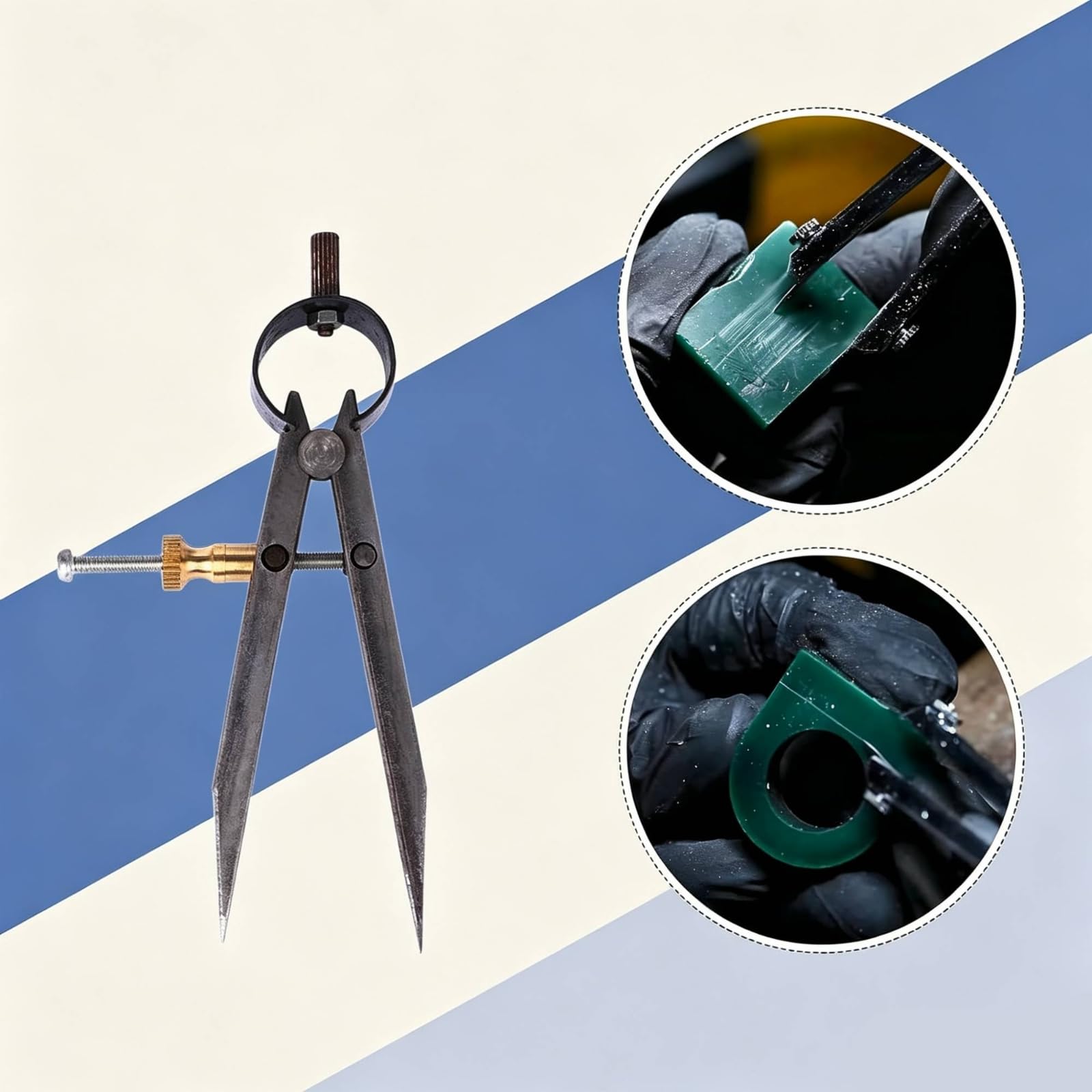 Crafting Equipment Set per Lavorazione Anelli con Archetto Seghetto Robusto Misuratore Circolare Asta Verde Calibro Metallo Morsetto Fascia Blocco