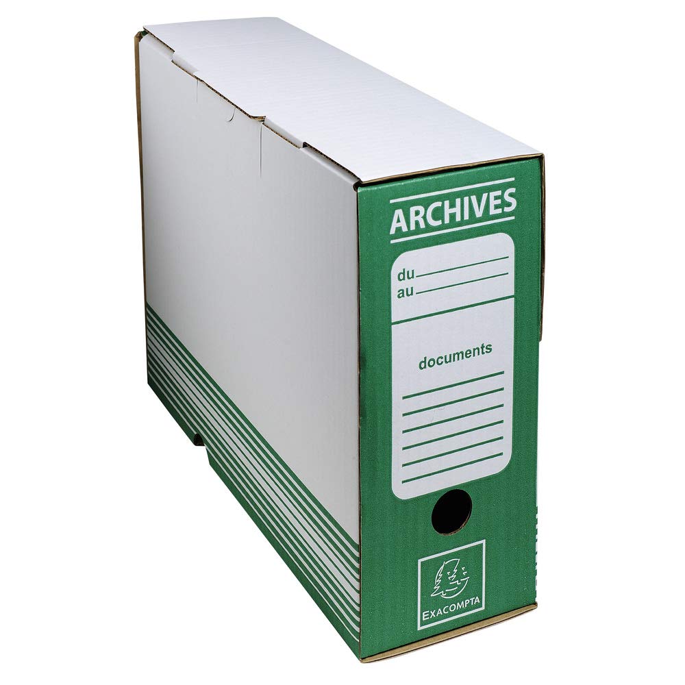 Exacompta 50 Scatole Archivio Kraft Verde A4 Dorso 80 mm Consegnate Piatte
