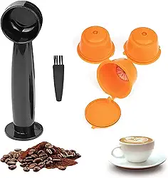 Cápsula Recarregável Compatível com Máquina DolceGusto + Colher Dupla Função para Pó de Café Laranja (Laranja)