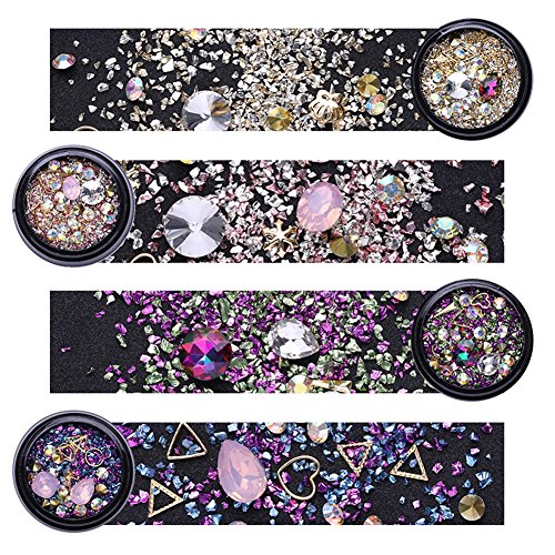 NICOLE DIARY Nail Art Set di Strass Misto Glitter