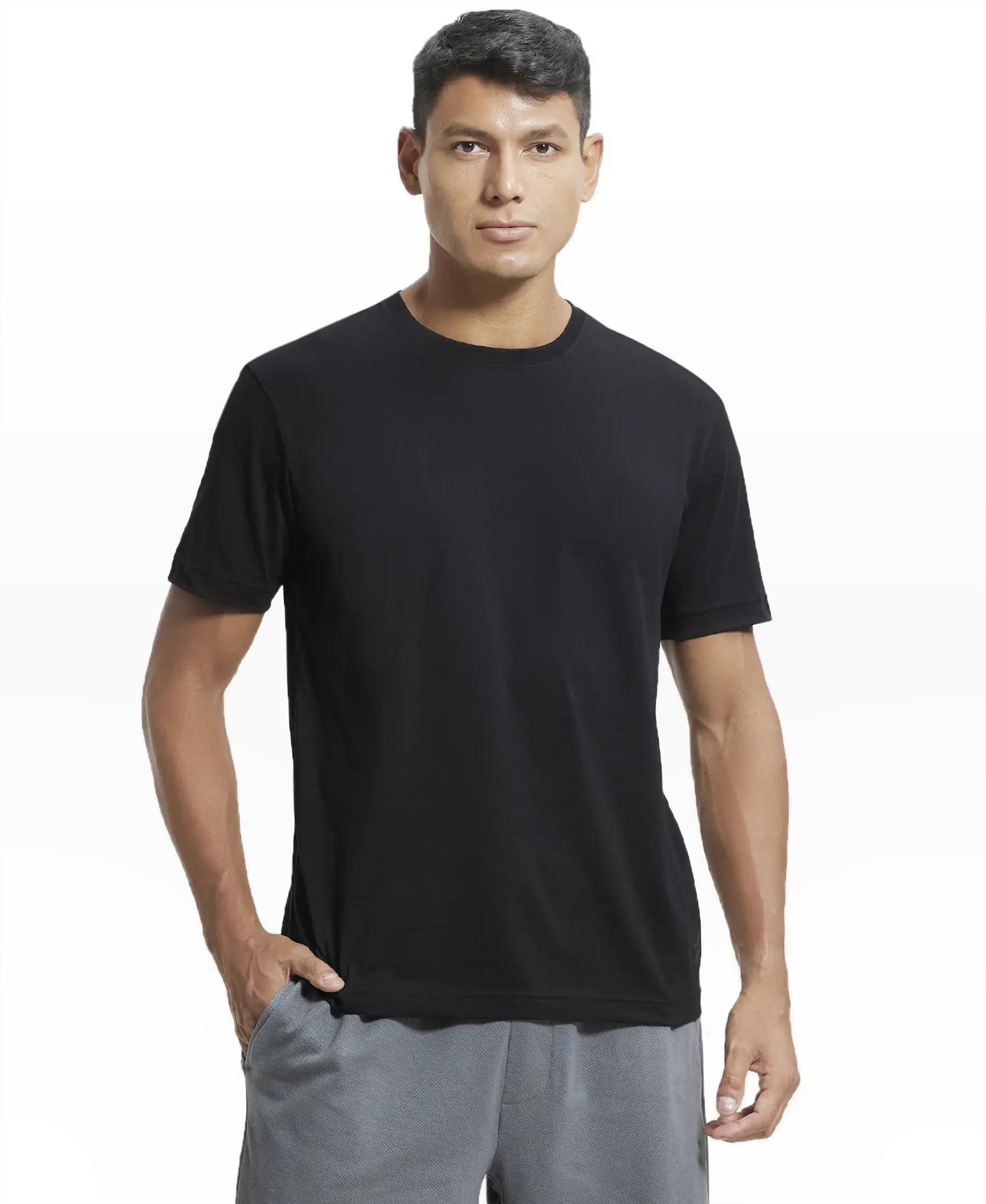 Jockey 2714 Men's Super Combed Cotton Rich Solid Round Neck Half Sleeve T-Shirt