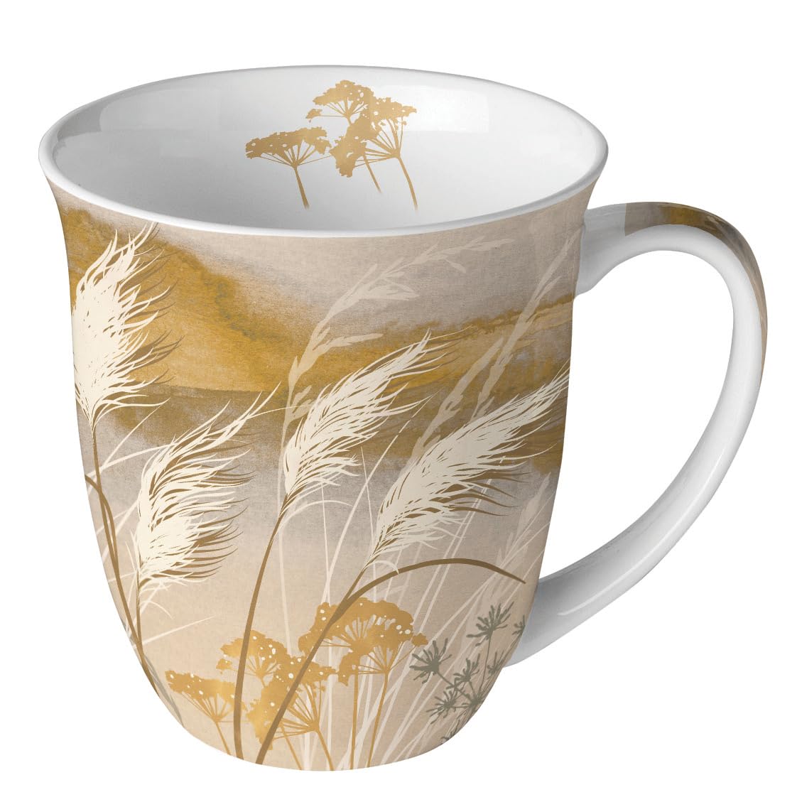 Ambiente Tazza Jumbo In Fine Bone China Con Fragole - 0,4 Litri - Adatta A Microonde E Lavastoviglie
