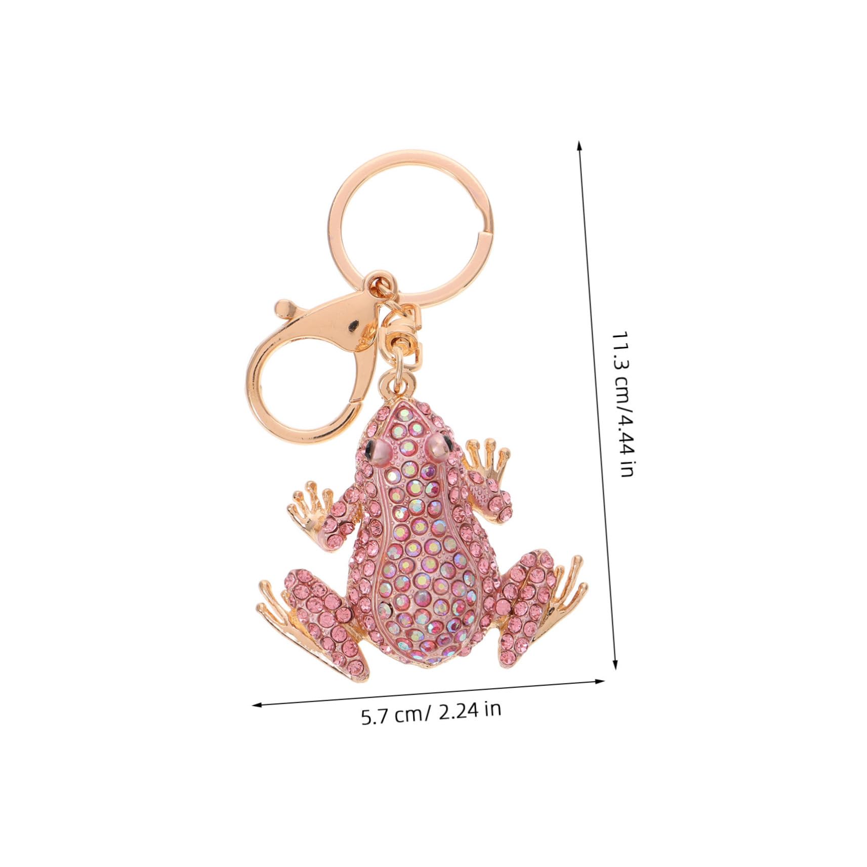 Healeved Sparkling Rhinestone Frog Keychain Fashionable Decor Keyring for Handbag Backpack