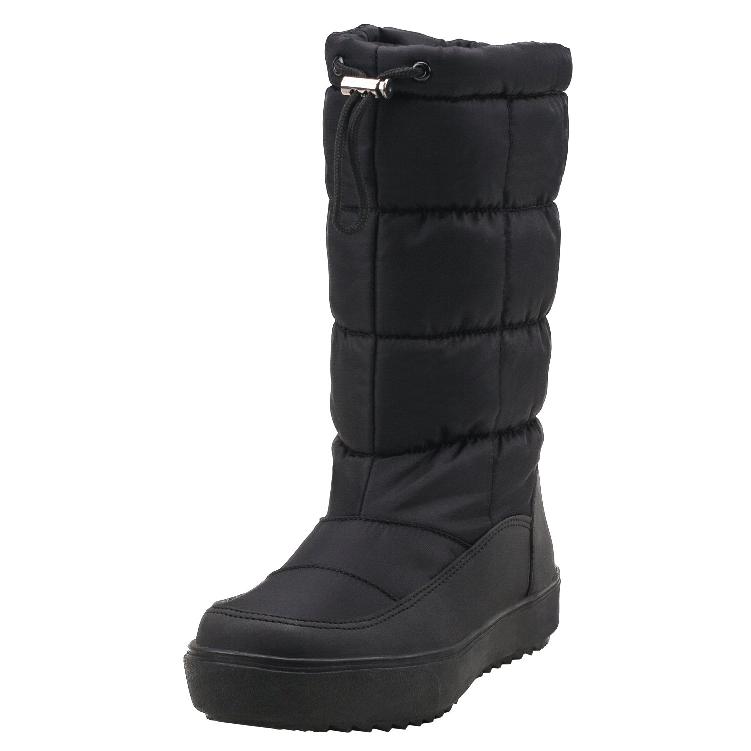 ShendaWomen's Drawstring Nylon Fabric Snow Boots E7624