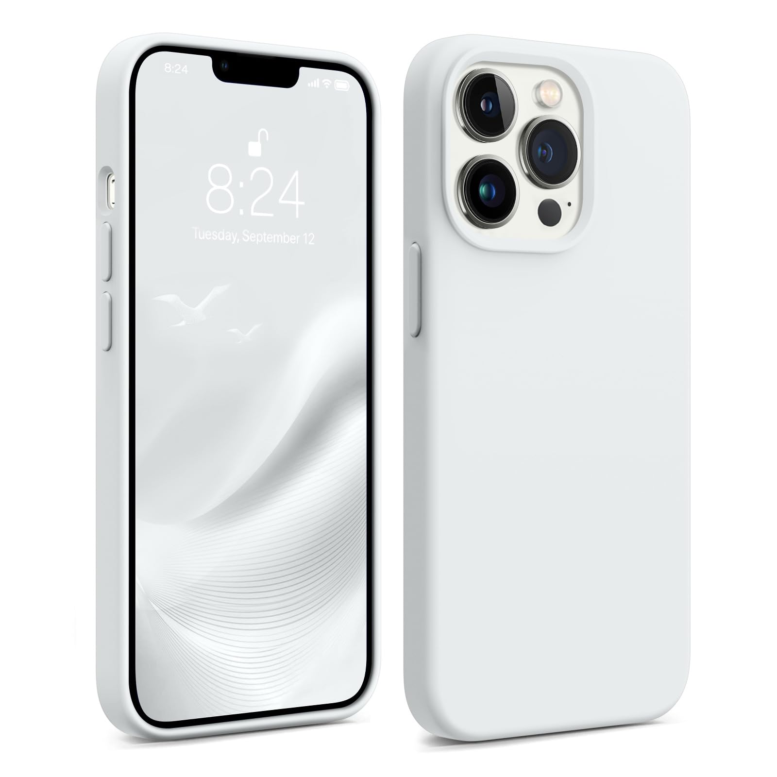 AOTESIER Magnetic for iPhone 13 Pro Phone Case, [Compatible with MagSafe][Military Shockproof Protection] Silicone Case with Soft Microfiber Lining,