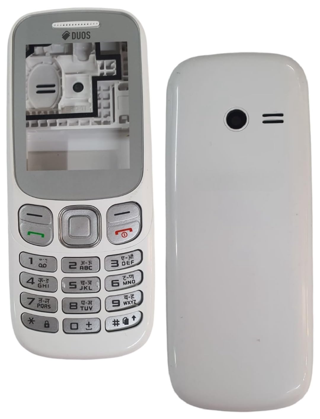 Front and Back Full Keypad Housing Body Panel Made for Samsung Metro B313e B313 / B312e B312 Dual Sim - White (Not A Mobile Phone, only Body Panel)