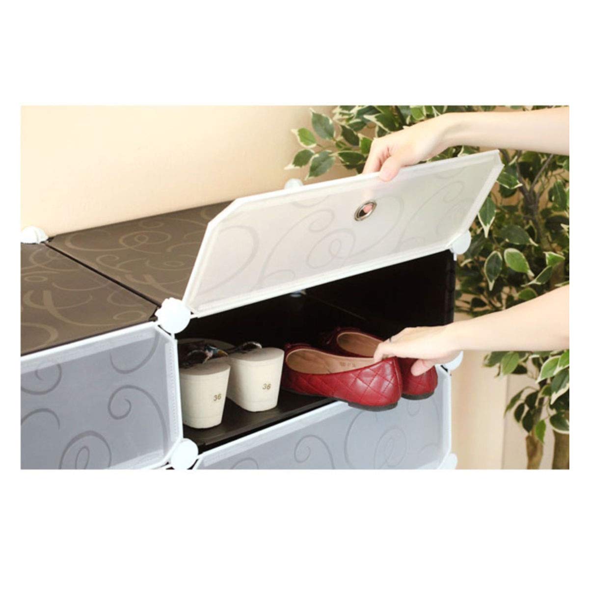 DAYONG 18 Cubes Diy Shoes Wardrobe Storage Shoe Rack Shoe Tower Storage