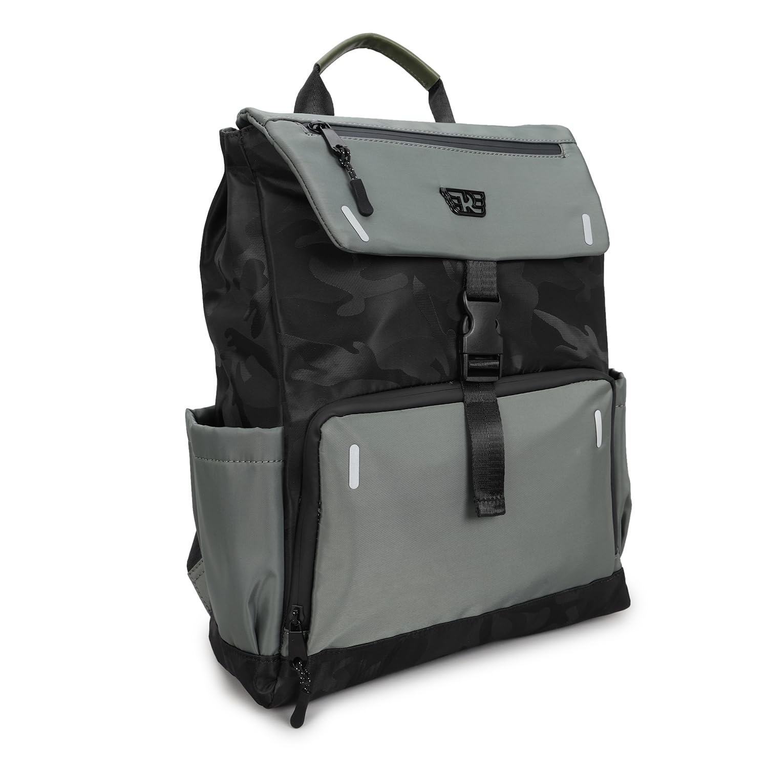 Urban Carrier Backpack | 15L Capacity | 100% Polyester | Waterproof Seam-Sealed Zippers | Padded Laptop Compartment | Metallic Branding | Reflective Elements | Olive One Size-image-3