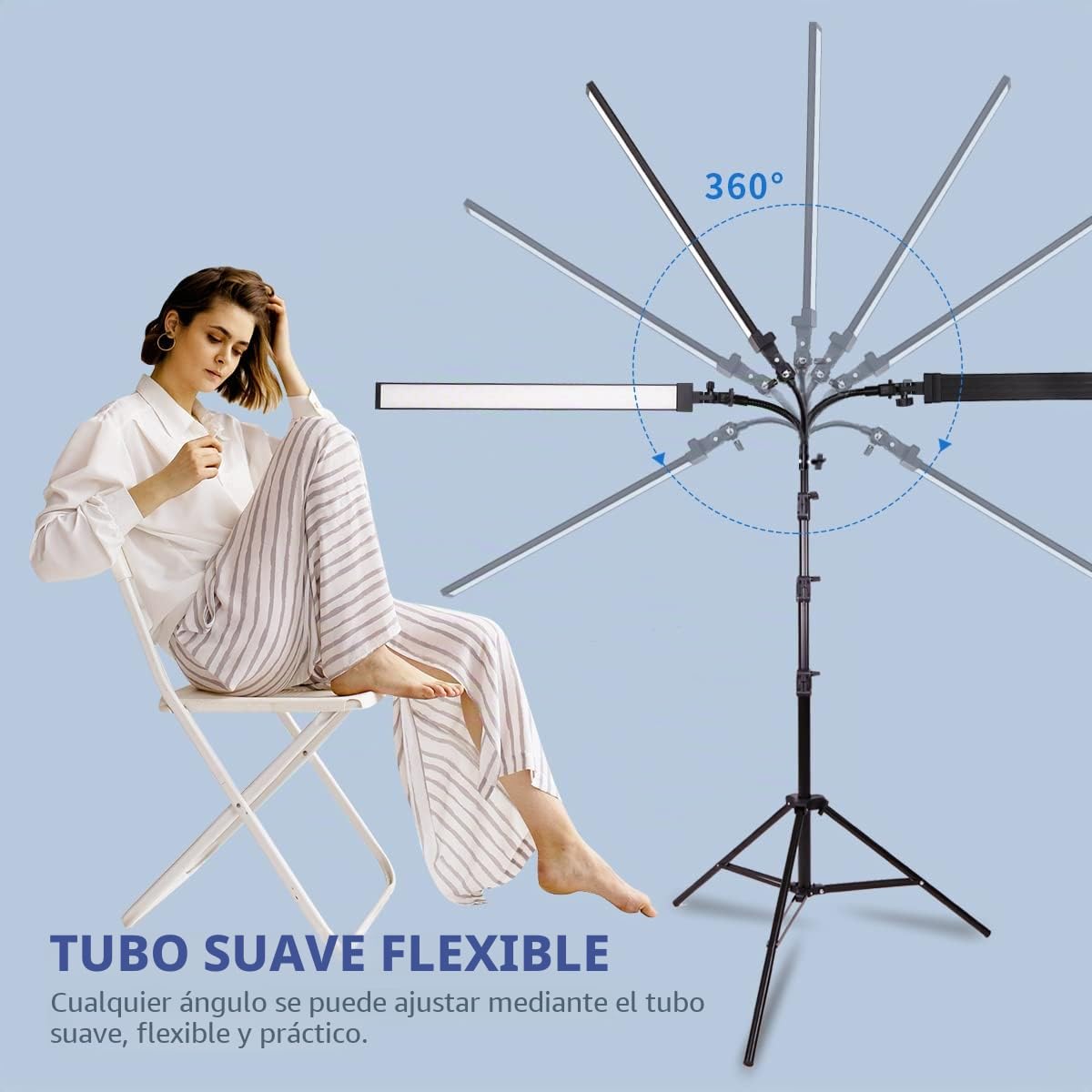 Kit de iluminación LED de estudio de fotografía con bolsa de soporte de luz, tubo suave para belleza, cejas, tatuajes, luz de relleno de fotografía de producto, luz de fotografía de estudio