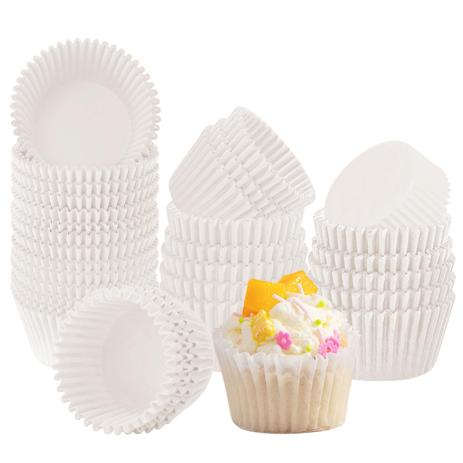 1000 sztuk papierowych mini foremek do babeczek do pieczenia, małe serniki mini babeczki (białe)