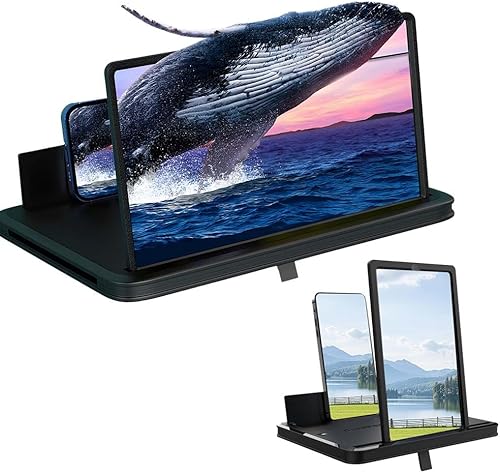 Pantalla de lupa para teléfono celular, proyector de aumento 3D HD para películas, videos y juegos, soporte plegable para teléfono con amplificador