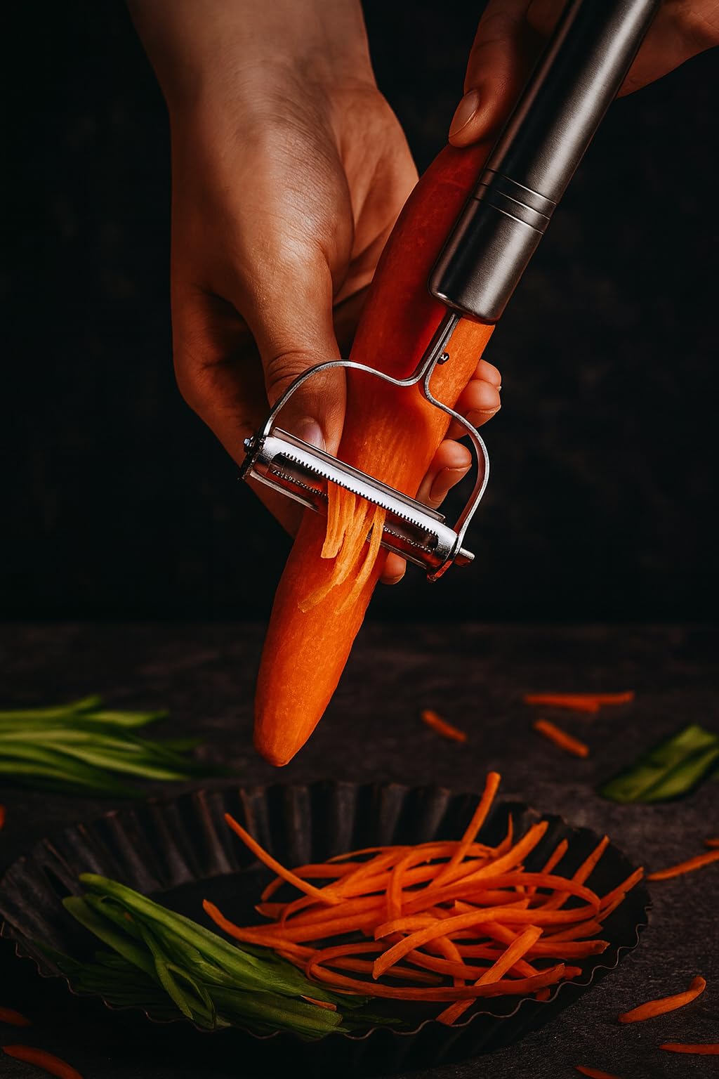 Top Chef 2-in-1 Julienne Peeler – Make Veggie Strips & Zoodles in Seconds | Stainless Steel Dual Blade 4