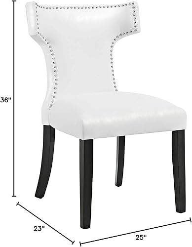 Miniatura 3 de Modway EEI-3922-WHI - Silla de comedor de vinilo curva, color blanco Blanco,Negro -