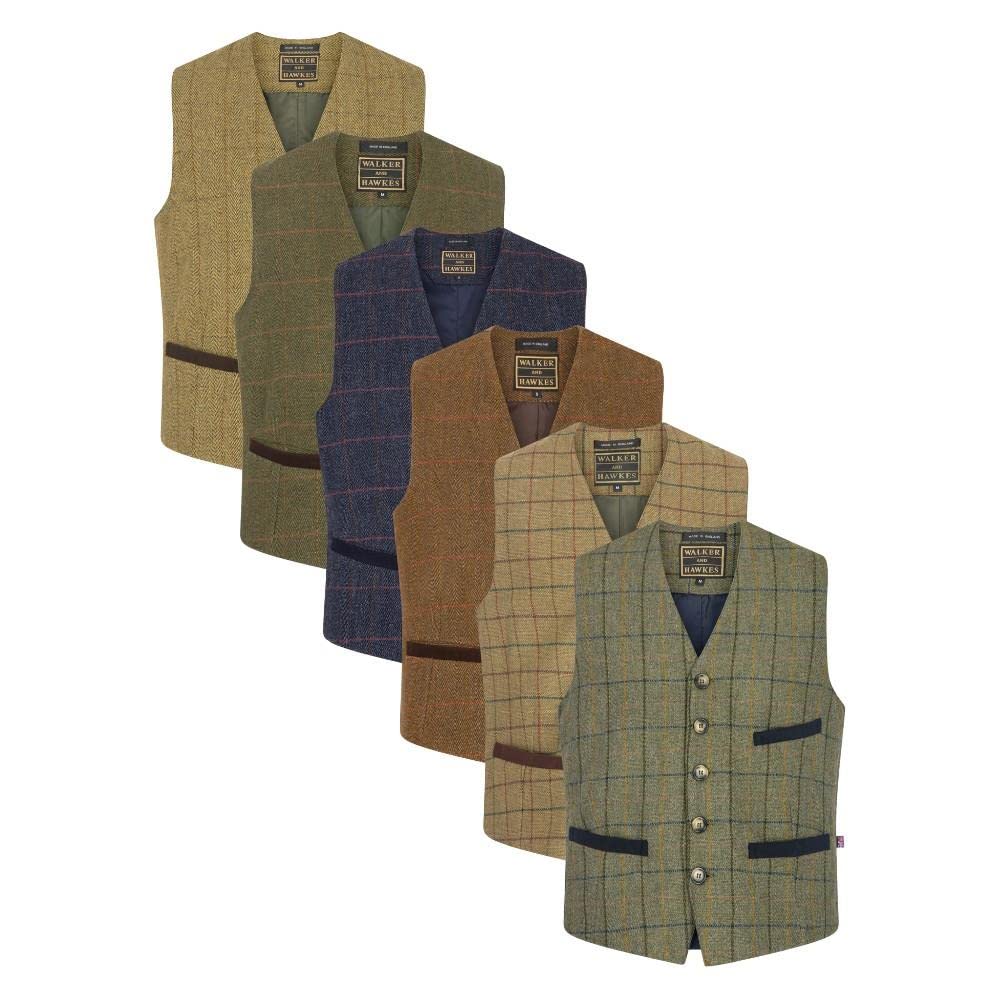 Walker and Hawkes - Alcott - Chaleco de Tweed para Hombre - Estilo Formal