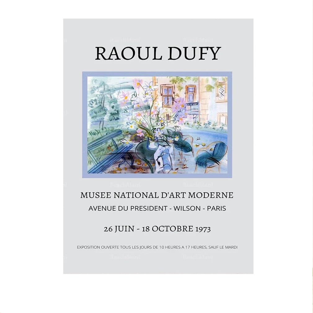 LHHJF LJHFA Raoul Dufy Exhibition Poster Abstract Vintage Floral Wall Art Raoul Dufy Canvas Painting And Prints Home Decor Picture 40x60cm No Frame