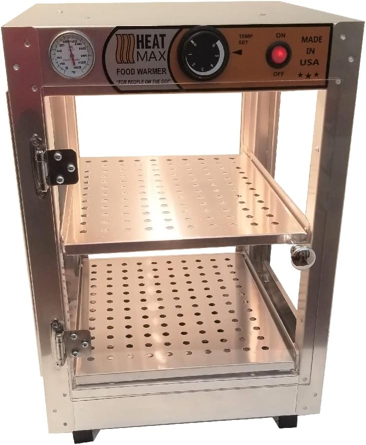 HeatMax 14x14x20 Commercial Food Warmer, Pizza, Pastry, Patty, Empanada, Hot Food, Concession, Convenience Store, Fund Raising, Display Case
