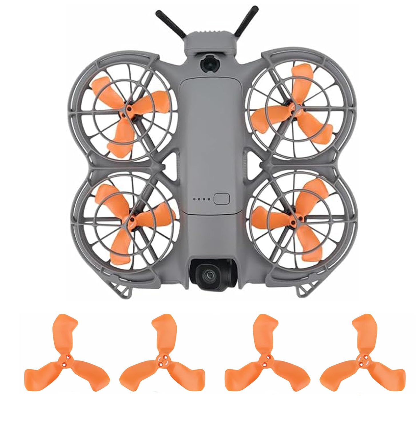Hesupy 4PCS Propellers for DJI Neo 2, Colorful Wing Propeller Paddles Replacement Spare Prop Low Noise Wings Parts with Screws Kit for Neo 2 Drone Accessories (Orange)