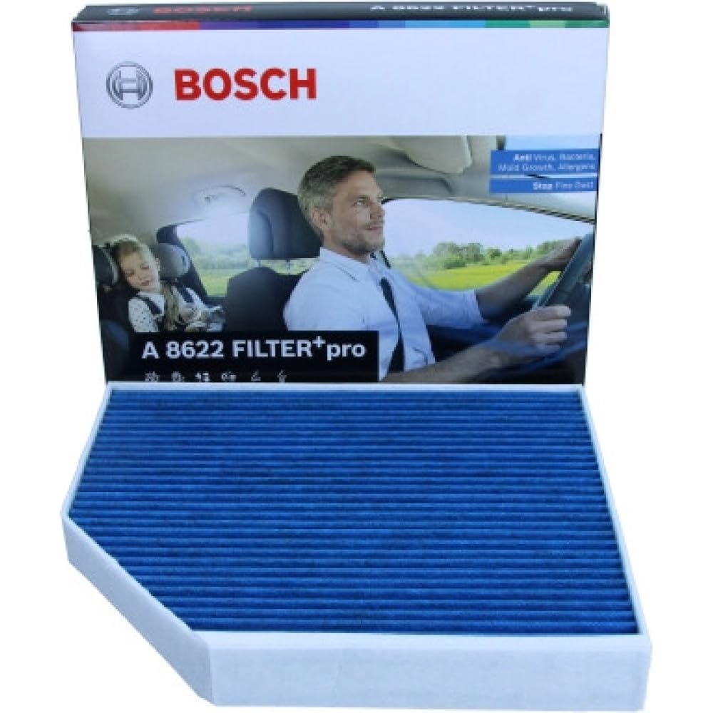 Filtre D'Habitacle Bosch A8622 FILTER+pro Anti-Odeurs Anti-Bactérien - Efficace Contre Allergènes