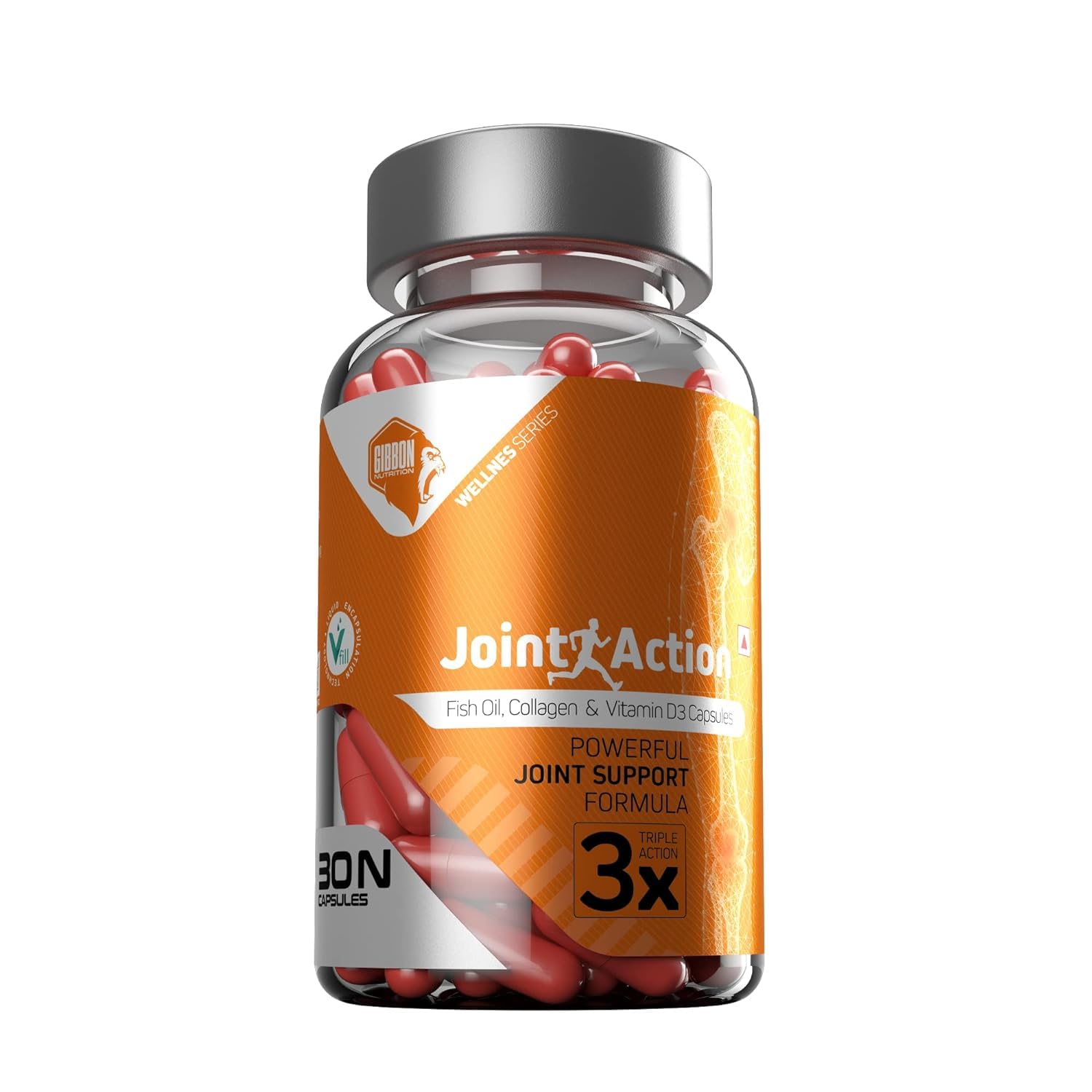 Gibbon Joint Action Powerful Joint Formula | Fish Oil, Collagen & Vitamin D3 Capsules | 40mg Undenatured Type II Collagen/Serving Made with UC-II,30N with Triple 3x Action. (B0D32WRDP9) Amazon Price History, Amazon Price Tracker