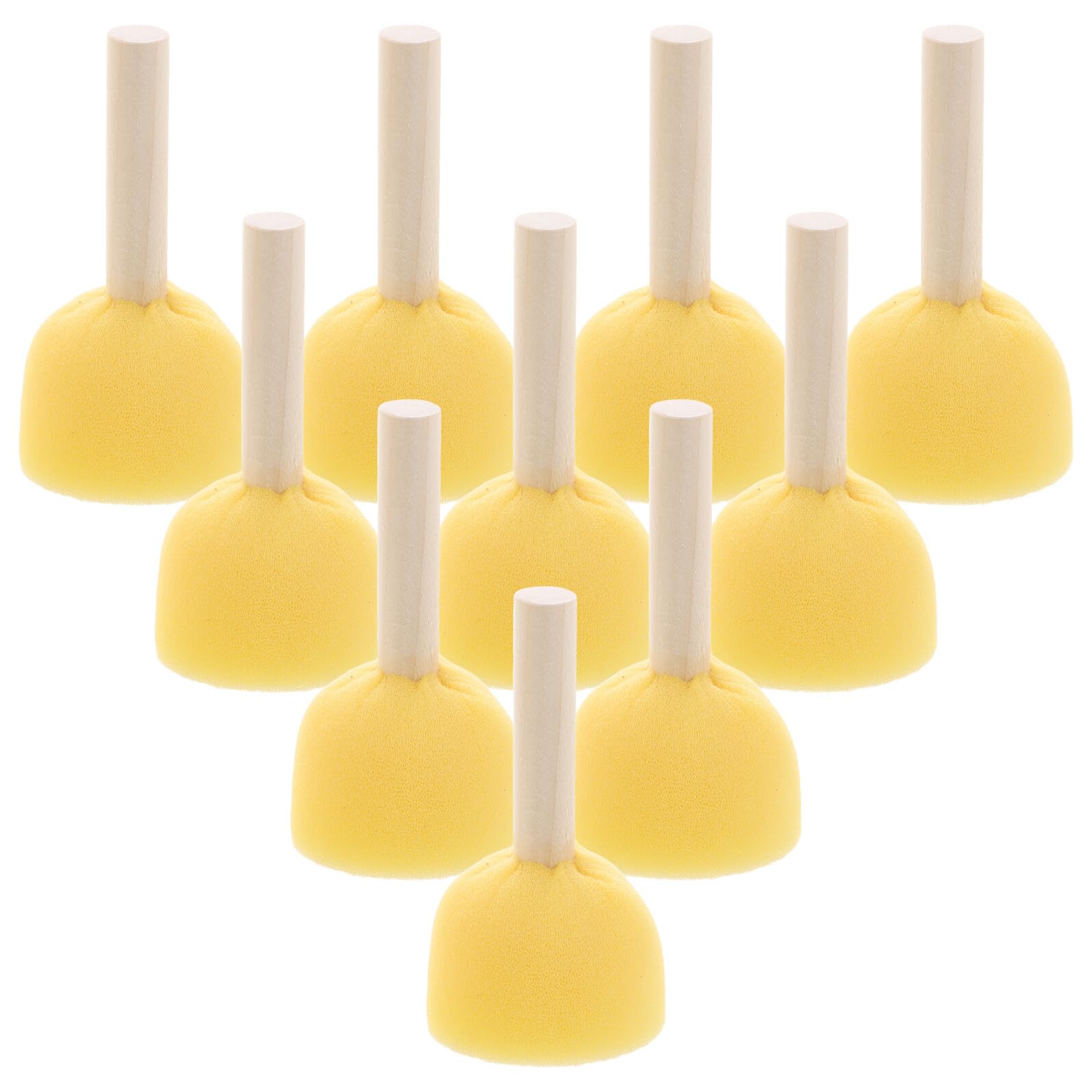 POPETPOP Esponjas de Pintura Redondas de 5 CM 40 Piezas con Mango de Madera Pinceles de Esponja Suaves para Manualidades Infantiles Pintura Acrílica y Decoupage Útiles Escolares para