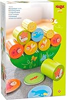 Vista 4 de HABA - Juego de apilamiento Fox, juguete de madera para más de 2 años, juego de habilidades motoras con prado tambaleante y 10 piedras apilables