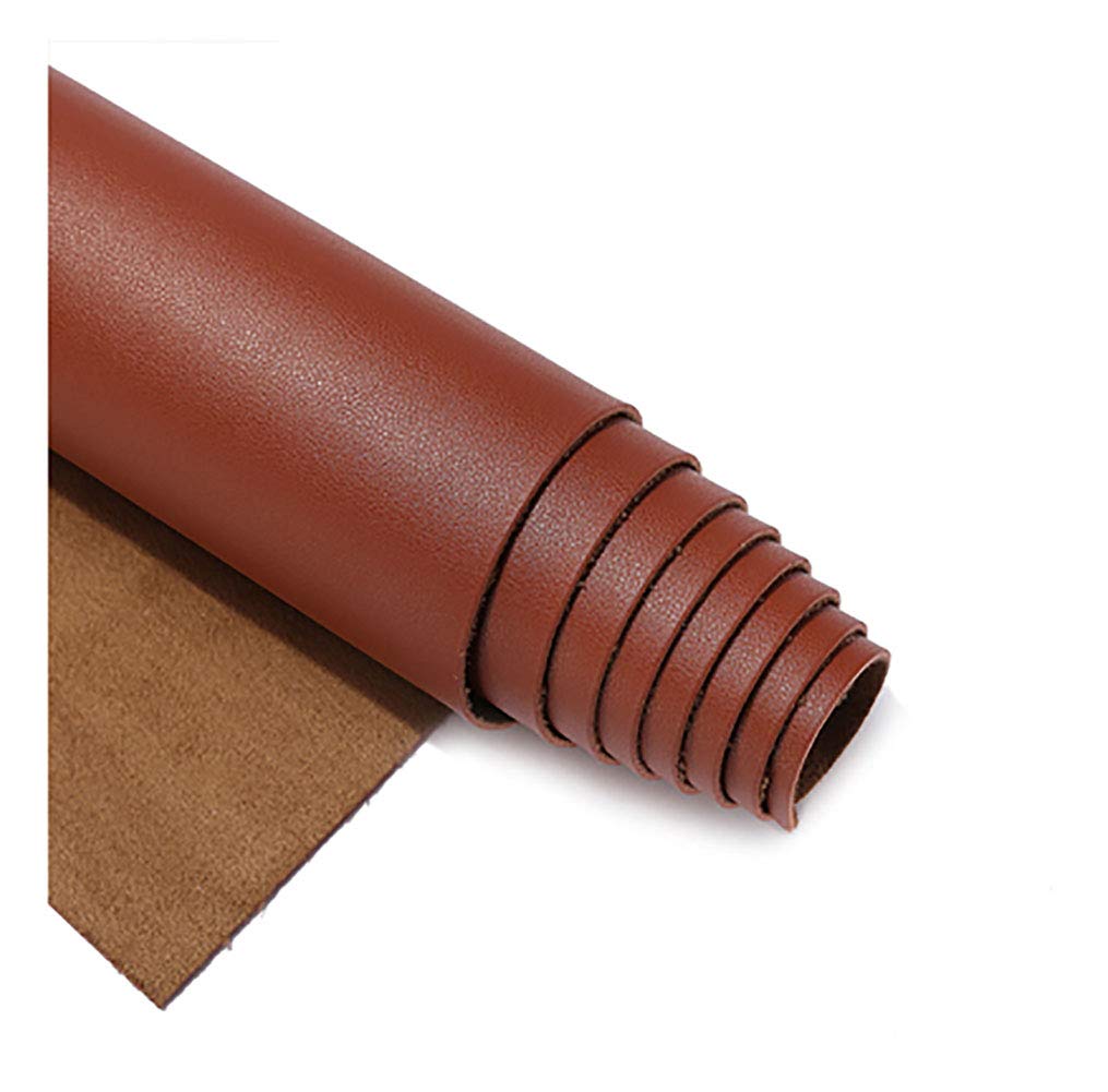 wangk Arkusze ze sztucznej skóry bawełna tył do produkcji kolczyków i kokardek, rękodzieło DIY sztuczna skóra skóra materiał tapicerski materiał do produkcji kokardek i kolczyków -brązowy 35 # 1,38 × 2 m