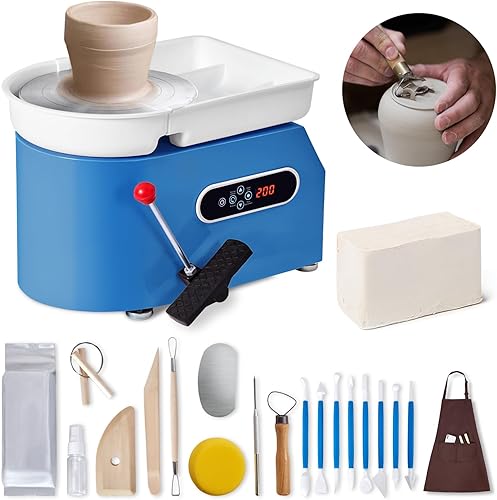 YESMRO Kit de rueda de cerámica para principiantes, adultos, niños, pantalla táctil LCD 2024 ajustable, velocidad ajustable, máquina formadora de