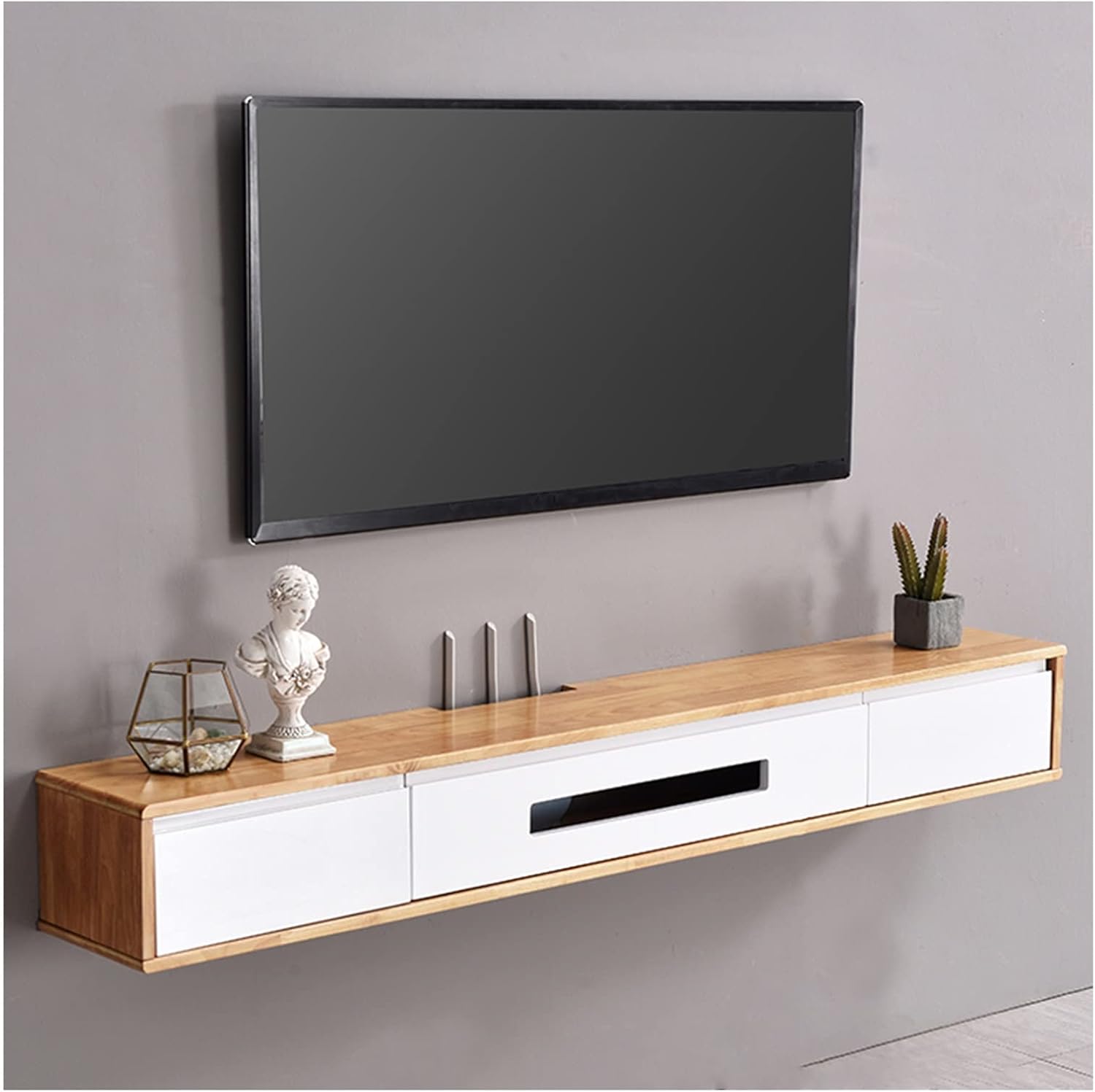 Floating TV Console, Floating TV Stand Entertainment Shelf,WallMounted