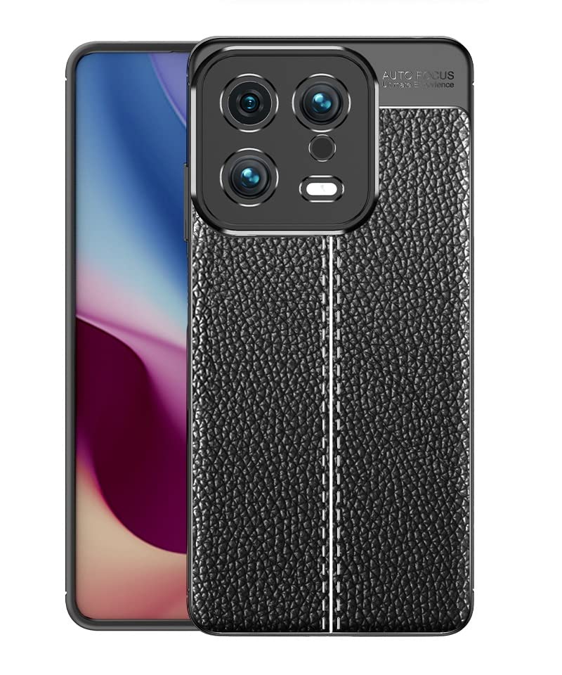 Cruzerlitefor Xiaomi 13 Case Carbon Fiber Texture Design Cover Anti-Scratch Shock Absorption Case for Xiaomi Mi 13 Case (2022) (Leather Black)